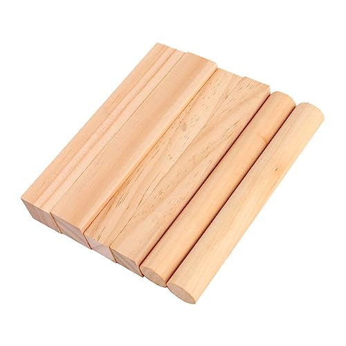 SHINEOFI 2 Sätze Kleiner Holzblock Stapelspielzeug Schnitzblöcke Aus Lindenholz Diy Handwerk Holzverzierung Bambus 6 Stück * 2 von SHINEOFI