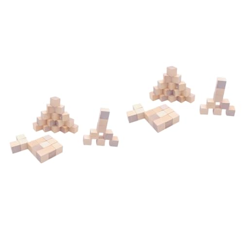 SHINEOFI 2 Sätze Kleiner Holzwürfel Kinder Holzspielzeug Holzbausatz Holzbauklötze Holzspielzeug Für Kinder Holzblöcke Holzstücke Quadratischer Holzblock Kleiner Block Hölzern 36 Stück * 2 von SHINEOFI