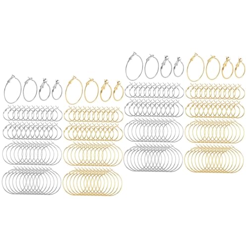 SHINEOFI 2 Sätze Ohrring Goldene Ringe Creolen Goldener Stift Goldene Reifen Perlen Schmuckherstellung Schmuck Machen Ohring Set Weinglas Charm Ringe Wein-charm-ringe Legierung 96 Stück * 2 von SHINEOFI