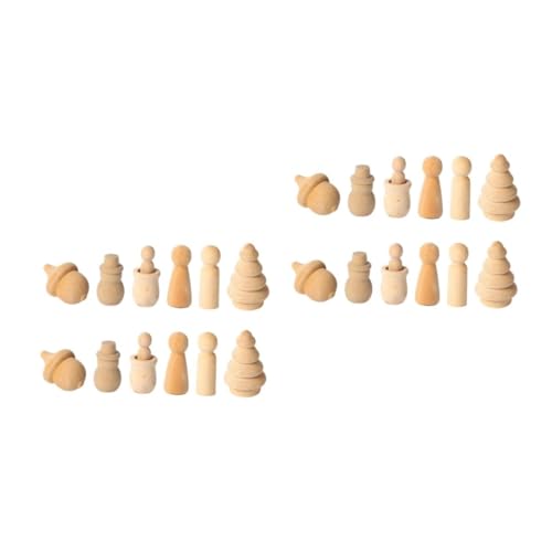 SHINEOFI 2 Sätze Satz Puppen Anime-gliederpuppe Miniaturen Puppenhauspuppen Peg-puppenkörper Holzfiguren Holz Figuren Leere Stiftpuppe Puppe Aus Holz Muhe Khaki 12 Stück * 2 von SHINEOFI