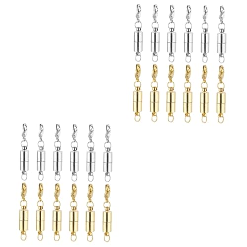 SHINEOFI 2 Sätze Schnallenverschlüsse Magnetische Schmuckverschlüsse Magnetische Halskettenverschlüsse Hummerschere Magnetverschlüsse Für Halsketten Schmuck Halskette Schnalle 12 Stück * 2 von SHINEOFI