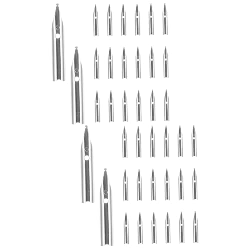 SHINEOFI 2 Sätze Schreibfeder Metallfedern Für Füllfederhalter Tintenstiftspitzen Ersatzfedern Für Füllfederhalter Füllfederhalterspitzen Federn Für Stift Silver 20 Stück * 2 von SHINEOFI