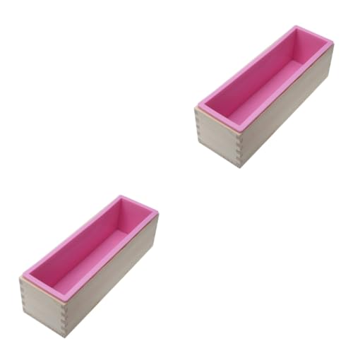 SHINEOFI 2 Sätze Seifenformen Silikon hausgemachte seife DIY Seifenform Formen zur Seifenherstellung Keksformen DIY-Seife kleine Seife kuchenform handgemachte Seifenformen Hölzern Rosa von SHINEOFI