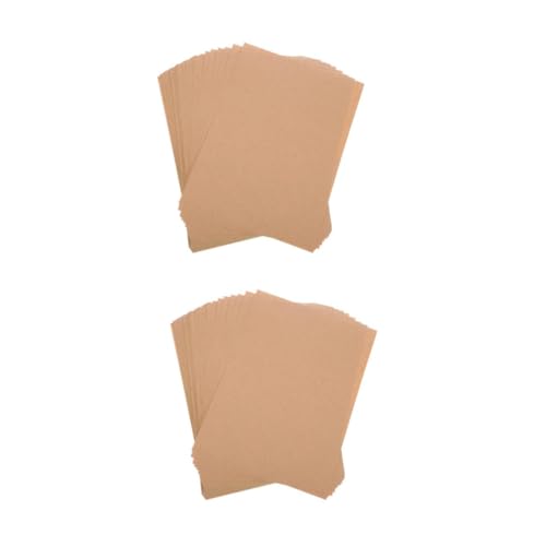 SHINEOFI 2 Sätze Selbstklebendes Kraftpapier Selbstklebende Aufkleber Für Druckeretiketten Aufkleberdruckerpapier Blanko-aufkleber Aus Kraftpapier Braunes Papier Brown 50 Blatt*2 von SHINEOFI