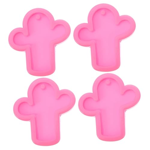 SHINEOFI 2 Sätze Silikonform Seifenformen Fondant Deckel Schmuckschale Eiswürfelformen Tassenuntersetzer Stauffer Kekse Anhängerformen Bastelformen DIY Formen Rosa 2 Stück * 2 von SHINEOFI