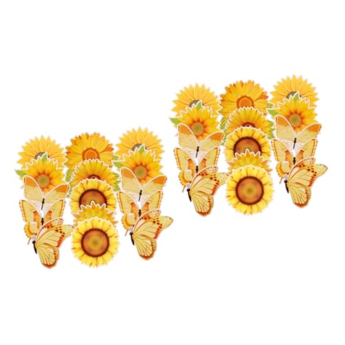 SHINEOFI 2 Sätze Sonnenblumen Decoupage Sommer Sonnenblumen Pinnwand Frühlingsdeko Sonne Wandtatto Sonnenblumen Deko Für Auto Blühende Blüten Blumen Wandtatto Sonnenblumen 45 Stück * 2 von SHINEOFI