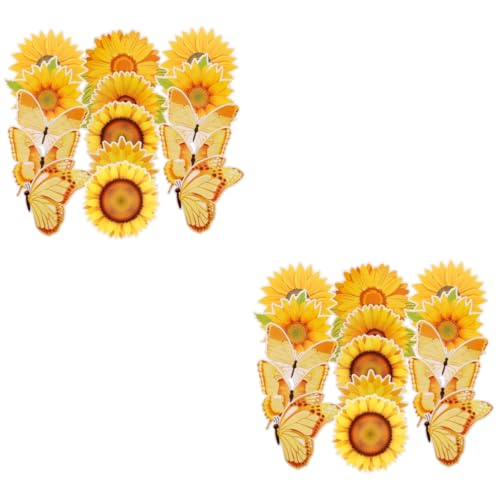 SHINEOFI 2 Sätze Sonnenblumen-decoupage Frühlingsdeko Für Die Pinnwand Bulletin-aufkleber Blüht Papierschere Pauspapier Frühlingsblumenausschnitte Sonnenblume Aus Papier Yellow 45 Stück * 2 von SHINEOFI