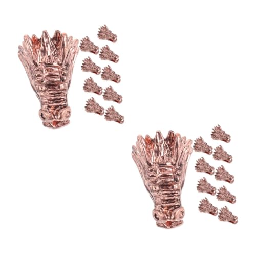 SHINEOFI 2 Sätze Wasserhahnzubehör Drachen-nagel-charms Bulk-halsketten Perlen Aus Legierung Schlangenperlen Party-halsketten Flammenperlen Bartperle Zinklegierung Rose Gold 10 Stück * 2 von SHINEOFI