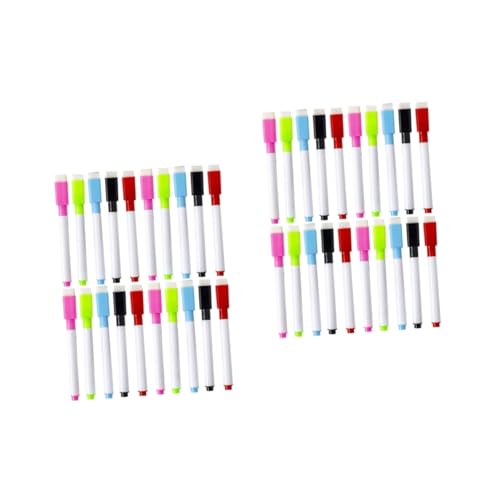 SHINEOFI 2 Sätze Whiteboard-stift Trocken Abwischbarer Radiergummi Ausstellungsmarker Trocken Abwischbar Büroartikel Büromaterial Verschleißfeste Whiteboard-marker Textmarker 30 Stück * 2 von SHINEOFI