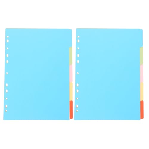 SHINEOFI 2 Sets Kunststoff-Ordnerteiler Registerteiler Für 11-Ringbinder A5-Papierordner-Trenner Einlage-Seitenteiler Mit Registern Für Notizbuch Tagebuch Planer Memo Notizblock von SHINEOFI