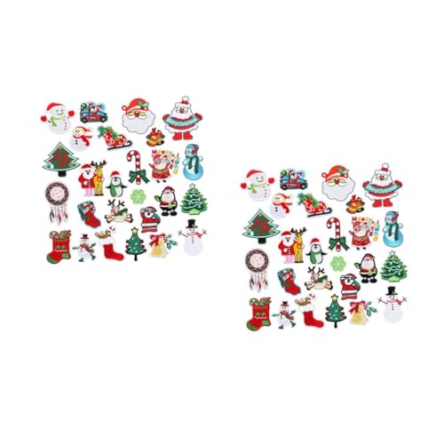 SHINEOFI 2 Sets Weihnachts Stickerei Patch Hut Stickmaschine Aufkleber Patch Display Pride Dekorationen Flaggen Patch Benutzerdefinierte Süßigkeiten Weihnachtsdekoration von SHINEOFI