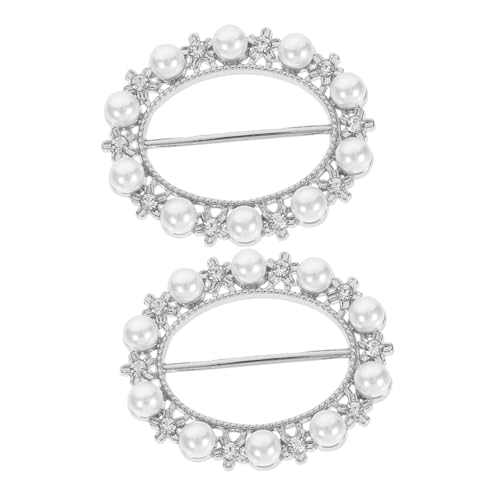 SHINEOFI 2 Stück Schalschnalle Ringe Schal-clips Schalringe, Schalklammern Kleidung Schmuck Schalringe Für Damen Kleidungszubehör Kleid Cincher Kleiderklammer Zinklegierung Silver von SHINEOFI