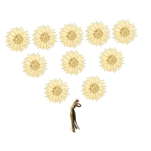 SHINEOFI 20 Stk Sonnenblumen-anhänger Sonnenblumen-wanddekoration Heimdekoration Außendekoration Blumenwandbehang Sonnenblumenausschnitte Zum Basteln Blumenverzierungen Retro-dekor Hölzern von SHINEOFI