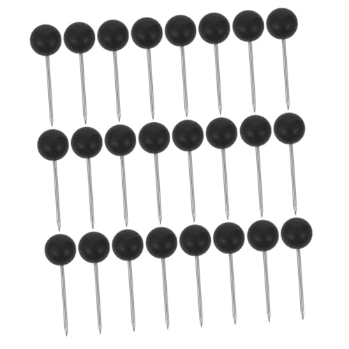 SHINEOFI 200 Stück Stift Farbenfrohe Pins Dekorative Stecknadeln Multifunktionale Pins Korkboard Nadeln bastelbedarf Pushpins für Cork Board Stecknadeln für Korktafel Rostfreier Stahl Black von SHINEOFI