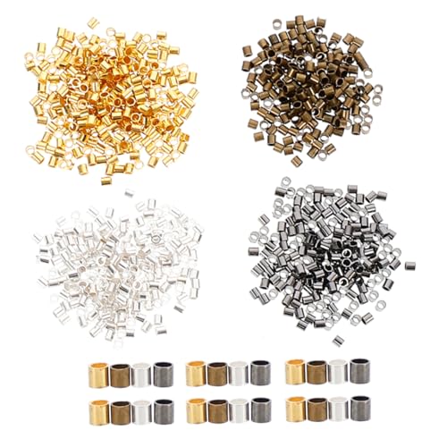 SHINEOFI 2000 Stück 2 Mm Quetschperlen Kupferrohr Quetschperlen Zur Schmuckherstellung – DIY Bastelzubehör Für Halsketten Armbänder Und Ohrringe SHINEOFI 2000 Stück 2 Mm Quetschperlen Kupferrohr Quetschperlen Zur Schmuckherstellung – DIY Bastelzubehör Für Halsketten Armbänder Und Ohrringe von SHINEOFI
