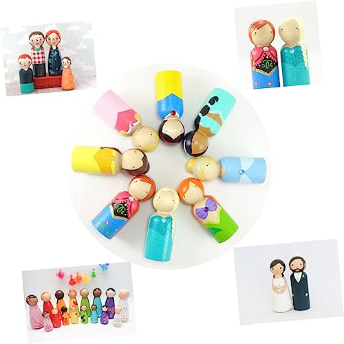 SHINEOFI 20St Puppenkörper aus Holz Kidcraft-Spielset Bastelpuppen aus Holz Blanko-Peg-Puppen kinder bastelset basteln für kinder Puppenspielzeug aus Holz Holzpuppenmenschen Hölzern von SHINEOFI