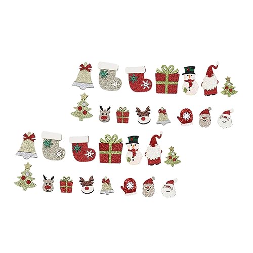 SHINEOFI 20St Weihnachtsaufkleber Applikationen für Bekleidung gestickte Aufnäher Ornamente weihnachtsbasteln weihnachts basteln weihnachtsdeko Patch aufnähen Weihnachts-DIY-Patches Stoff von SHINEOFI