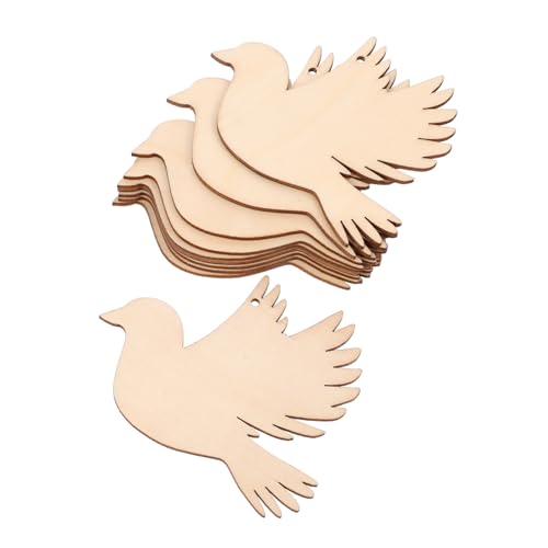 SHINEOFI 20st Hölzerne Aufhängung Vogelkäfig Vogelausschnitte Kleine Vögel Zum Basteln Hängende Ornamente Aus Holz Holzausschnitte Taube Holzanhänger Zum Aufhängen Von Ornamenten Hanfseil von SHINEOFI