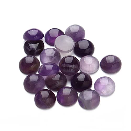 SHINEOFI 20st Lila Kristall-cabochons Schmuck Zeit Accessoires Zeitsteinzubehör Zum Selbermachen Runder Loser Edelstein Amethyst Schmuck Lila Schmuck Perlen Zur Schmuckherstellung Violett von SHINEOFI