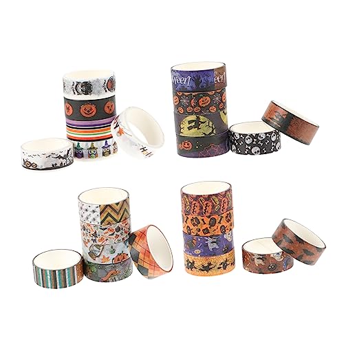 SHINEOFI 24 Rollen Halloween-Washi-Tape Geisterband Weihnachten Teller Maskierung Neon halloween washi tape geschenkband halloween Aufkleber mit Halloween-Motiven Notizbuchbänder Papier von SHINEOFI