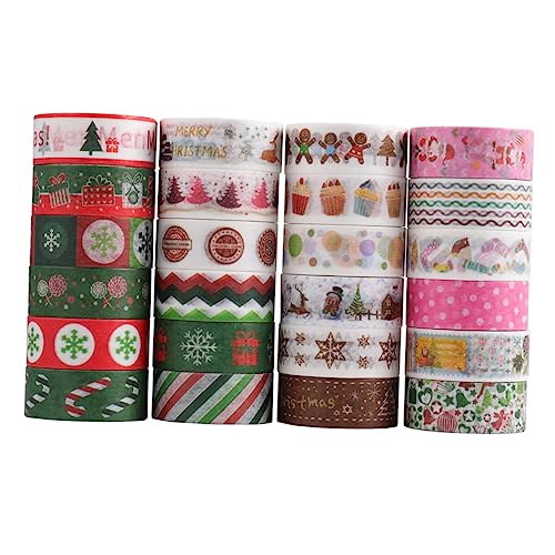 SHINEOFI 24 Rollen Weihnachts-Washi-Tape Weihnachtsaufkleber für Scrapbooking Christbaumschmuck doppelt weihnachts washi tape DIY Klebeband für Weihnachten Klebebänder Urlaubsbänder Papier von SHINEOFI