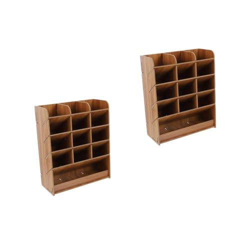 SHINEOFI 2Er Packung Aufbewahrungskiste Besteck Organizer Vorratsbehälter Würfel Kommode schreibtisch container schreibtischcontainer schreibwaren Arbeitszimmerzubehör Bürozubehör Etui Holz von SHINEOFI