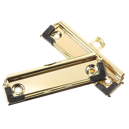 SHINEOFI 2St Griff Büroklammern dokumentieren Ringbuchklammern Aktenklammern Spender klemmbrett halterung papierklammer montierbare Aktentafel-Clips Clipboard-Clips montierbar Metall Golden von SHINEOFI