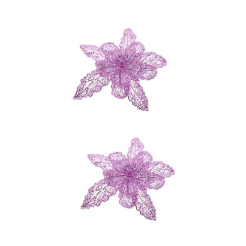 SHINEOFI 2St Pailletten-Perlendekoration festliche kleidung floral gestickte Applikation Perlenblumenapplikation Blumenapplikationen für die Hochzeit 3D-Blumenstickerei Polyester Lavender von SHINEOFI