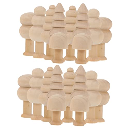 SHINEOFI 2sets Kleiner Holzpilz Bauen Protokoll Künstlicher Baum Baumrindenplatte Mini-bäume Aus Holz Mini-bäume Aus Graffiti-holz Schreibtischdekoration Lotusbaum 10pcs*2 von SHINEOFI