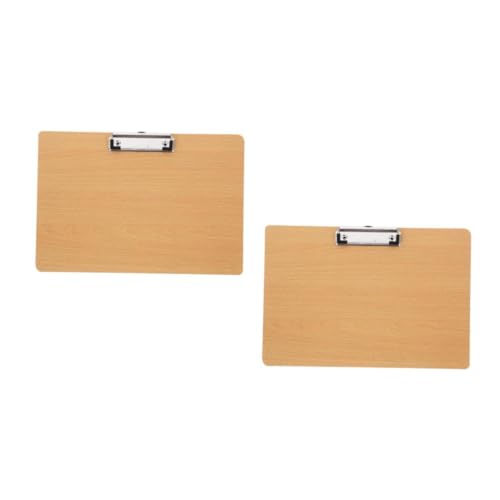 SHINEOFI 2st Schreibblock-clip Kleines Klemmbrett Mini-klemmbretter Zwischenablageordner Zwischenablage Öffnen Zeichenbretter Klemmbrett Schwer Klemmbrett Mit Metallklammern Mdf Khaki von SHINEOFI