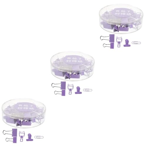 SHINEOFI 3 Kisten Büroklammer Mit Langem Süße Büroklammern Riesige Büroklammern Tragbare Büroklammern Büroklammerhalter Für Den Schreibtisch Lange Schwanzklammern Violett Metall von SHINEOFI