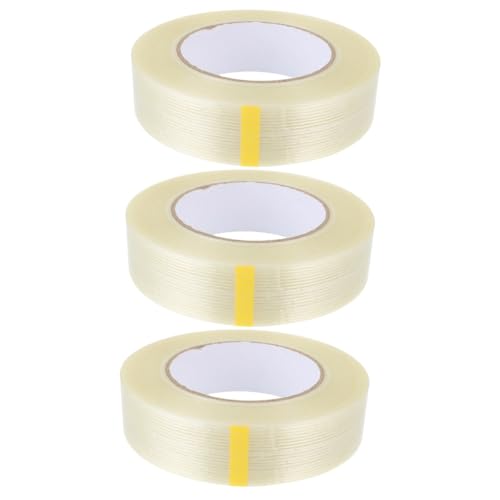 SHINEOFI 3 Rollen Glasband packing tape paketband Selbstklebendes Band flexinco bänder Heizband für Sublimation strapazierfähige Klebestreifen Umreifungsband aus Glasfaser Klebeband Khaki von SHINEOFI