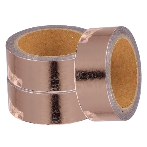 SHINEOFI 3 Rollen Goldfolienband Klebepunkte Metallisch Wandband Goldene Strasssteine Starkes Klebeband Künstlerband Für Pastelle Papier Klebeband Plakatband Japanisches Papier Rose Gold von SHINEOFI