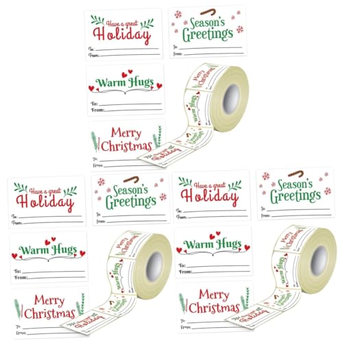 SHINEOFI 3 Rollen Selbstklebende Geschenkanhänger Aufkleber-etiketten Frohe Weihnachten-aufkleber Weihnachtsbacken Aufkleber Urlaub Fenster Haftet Weihnachtsaufkleber Papier von SHINEOFI