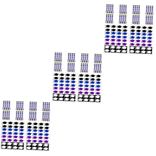 SHINEOFI 3 Sätze Abschlusskappenaufkleber Selbstklebende Etiketten Scrapbook Stickbild Abschlusshutaufkleber Grad Cap Aufkleber Grad-hut-aufkleber Abschlussfeier Dekorationen 10 Blätter * 3 von SHINEOFI