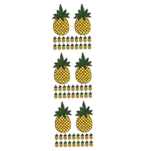 SHINEOFI 3 Sätze Ananas -stickerei Fruchtpflaster Nähen Tasche Bestickter Aufnäher Patches Für Rucksäcke Ananaseisen Auf Patch Cartoon-patches Ananasflecken Eisen Auf Stickgarn 20 Stück * 3 von SHINEOFI