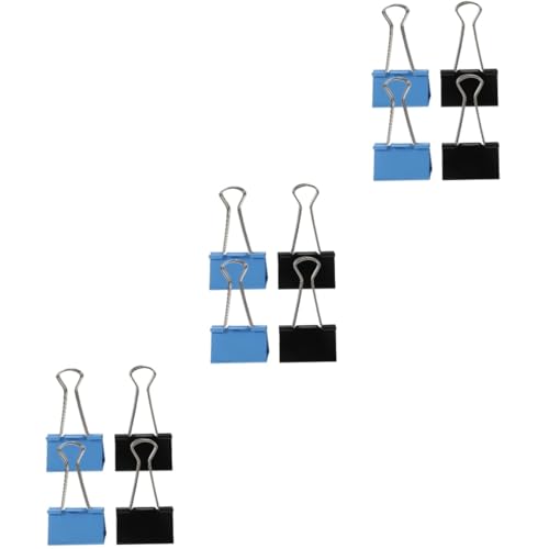SHINEOFI 3 Sätze Befestigungsclips Für Dokumente Ordnerklammern Papierbefestigungsklammern Büroklammern Groß Tragbare Büroklammern Lange Schwanzklammern Aktenordner-clips Metall 4 Stück * 3 von SHINEOFI