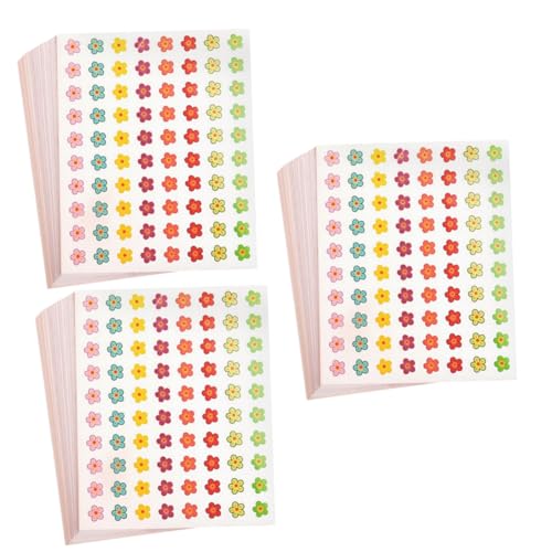 SHINEOFI 3 Sätze Blumen-belohnungsaufkleber Aufkleber Stickers for Stickbilder Leuchtreklamen Vier Japanische Briefpapieraufkleber Belohnungsaufkleber Colorful 50 Blatt*3 von SHINEOFI