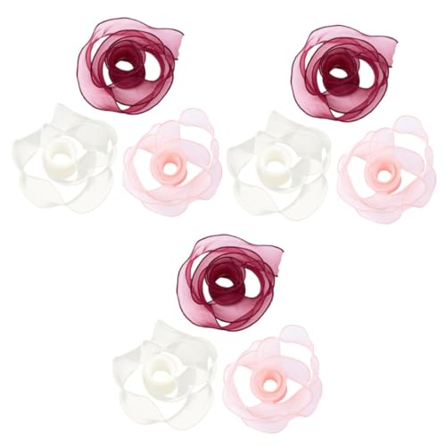 SHINEOFI 3 Sätze Blumenwickelband Tüllband Strassbesatz Samtband Dekoration Geschenkpaketband Rosa Schleife Bausatz Herrscher Grünes Band Drahtband Zum Valentinstag Auto Garn 3 Stück * 3 von SHINEOFI