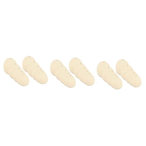 SHINEOFI 3 Sätze Ei Holzspäne Holzige Verzierung Bely Y Beto Decoraciones Eierscheiben Zum Basteln Holzeier Holzverzierungen Unfertige Holzscheiben DIY Zubehör Beige 25 Stück * 3 von SHINEOFI