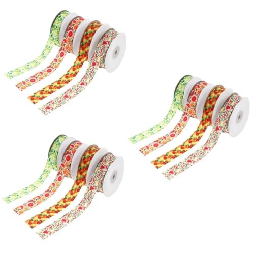 SHINEOFI 3 Sätze Fruchtband Schleifenband Selber Machen Wickelband Bogenband Geschenkbänder Ein Verpackungsband Bastelband Machen Diy-bastelband Polyester 4 Rollen * 3 von SHINEOFI