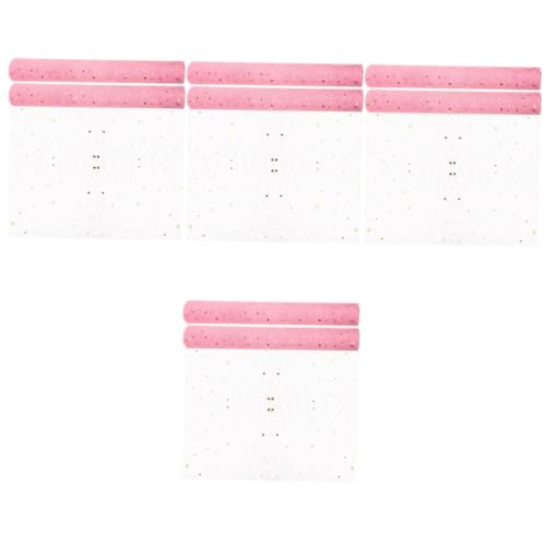 SHINEOFI 3 Sätze Geschenkpapier Ribbon Bandfeile Weihnchtsdeko Bastelzeug Ornamente Strauß Verpackung Stoff Packtaschen Blumenverpackungsgitter Blumengitter Gittergewebe Rosa 2 Rollen * 3 von SHINEOFI