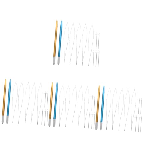 SHINEOFI 3 Sätze Haarempfänger rutschfester greifdorn Haargeflecht Lametta Perlen werkzeug Einfädler für Haarverlängerungsschlaufen Haarverlängerungsschleifennadel Rostfreier Stahl von SHINEOFI