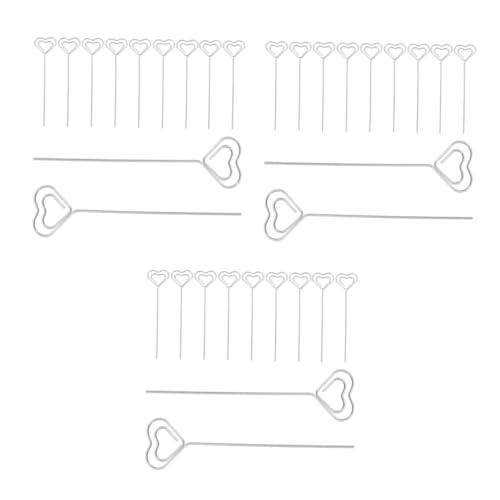 SHINEOFI 3 Sätze Herzförmiger Geldscheinhalter Tischkartenständer Aus Draht Karten Clip Buro Zubehör Kartenhalter Mit Blumenmuster Fotohalter Für Tafelaufsätze Eisen 20 Stück * 3 von SHINEOFI