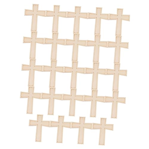 SHINEOFI 3 Sätze Holz Kreuzen Bastelset Basteln Für Weihnacjtsdeko Geldschrank Bausätze Produkt Pastell Holzscheiben Selber Basteln Malen Hölzern 24 Stück * 3 von SHINEOFI