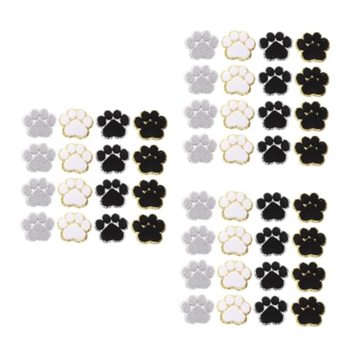 SHINEOFI 3 Sätze Hundepfotenpflaster Kleidung Nähen Patch Hundepfotenabdruck-kit Strassaufkleber Hund Brosche Bulldogge-patch Cheer-aufnäher Zum Aufbügeln Handtuchstickerei 16 Stück * 3 von SHINEOFI