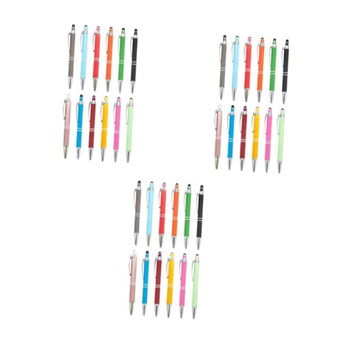 SHINEOFI 3 Sätze Kugelschreiber Aus Metall Stifte Mit Stylus Kugelschreiber Blaue Tinte Unterschriftenstifte Für Das Büro Textmarker Regenbogenstifte Coole Stifte Für Teenager 12 Stück * 3 von SHINEOFI