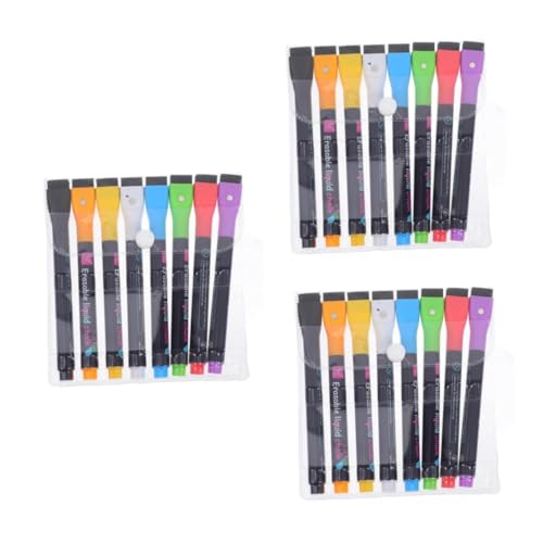 SHINEOFI 3 Sätze Löschbarer Lampenstift Magnetische Whiteboard-marker Trockenlöschmarker Mit Feiner Spitze Kreidetafel-markerstifte Whiteboardstift Flüssigkreidemarker Pp 8 Stück * 3 von SHINEOFI