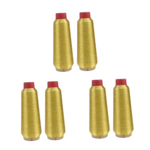 SHINEOFI 3 Sätze Nähmaschinen-stickgarn Stickgarn Wickelbrett Stickerei Nähmaschine Zubehör Nähmaschinen Zubehör Diy Stickgarn Polyester-stickmaschinengarn Goldfaden Golden 2 Rollen * 3 von SHINEOFI