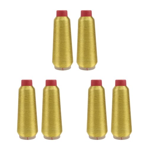 SHINEOFI 3 Sätze Nähmaschinen-stickgarn Stickgarn Wickelbrett Stickerei Nähmaschine Zubehör Nähmaschinen Zubehör Diy Stickgarn Polyester-stickmaschinengarn Goldfaden Golden 2 Rollen * 3 von SHINEOFI